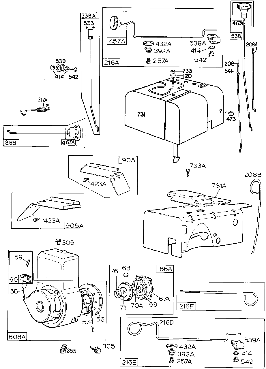 Sno-Gard Assemblies,rewind Diagram and Parts List for 130252-1047-XX  Briggs and Stratton Engine